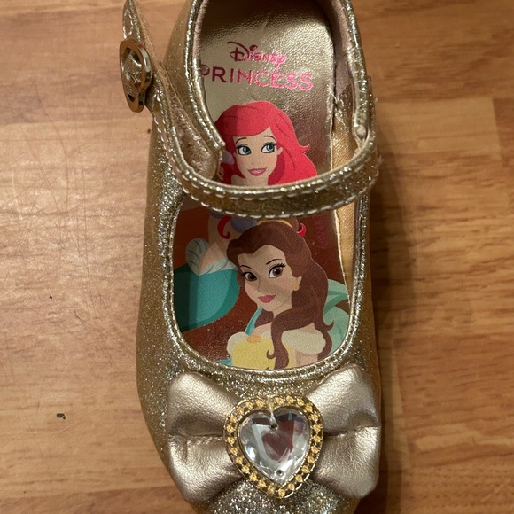 Disney Gold Dress Shoes with Heart Jewels - Picture 3 of 12